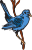 Blue Bird Perched Clip Art